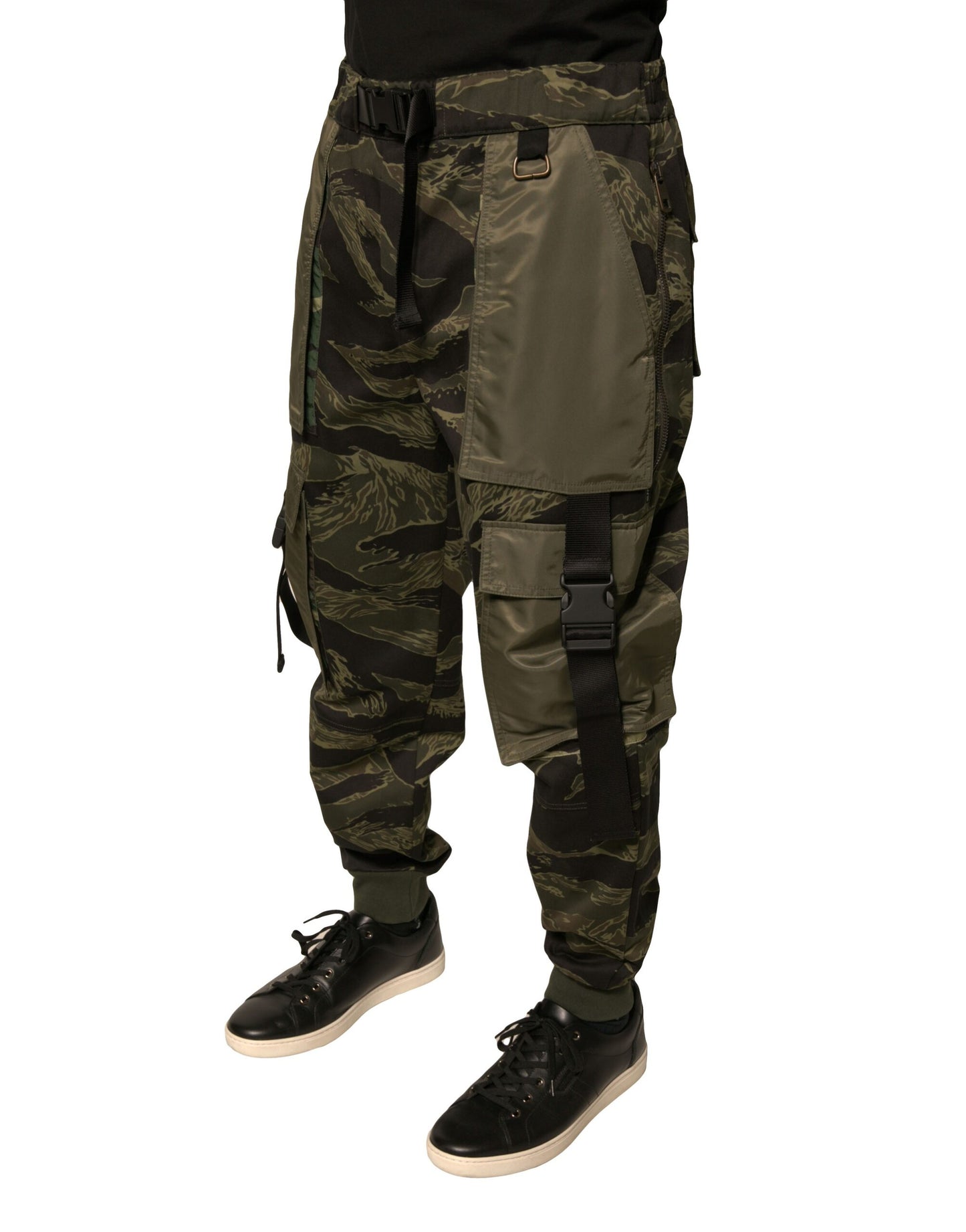 Green Cotton Jogger Cargo Pants