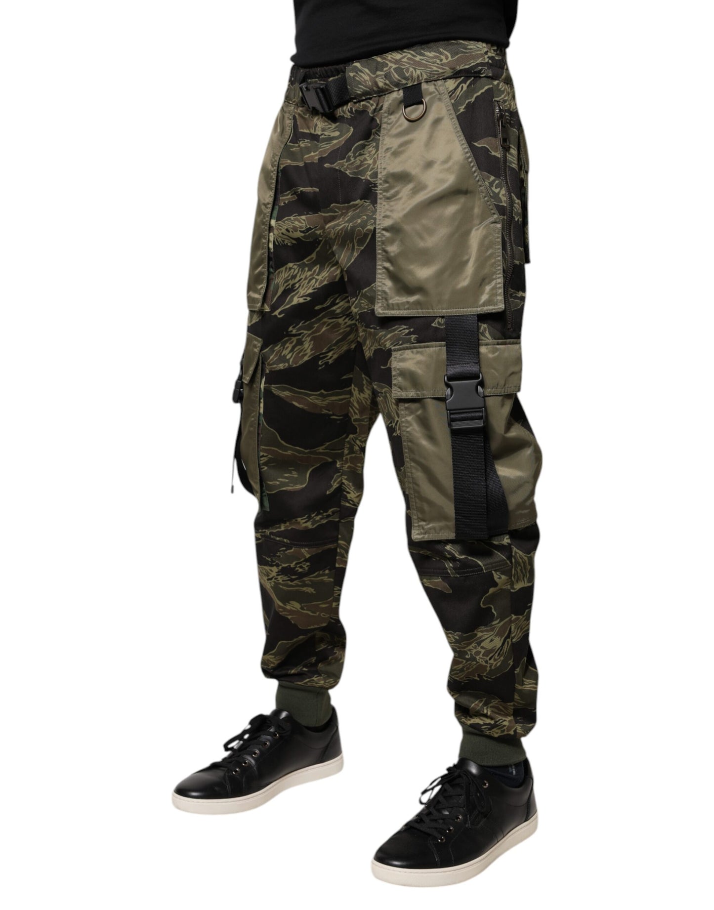 Green Cotton Jogger Cargo Pants