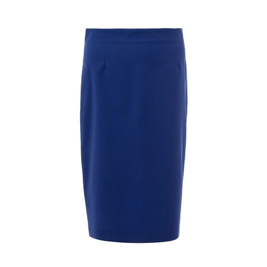 Elegant Blue Wool Skirt for Sophisticated Style