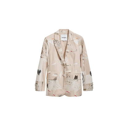 Beige Cotton Suits & Blazer