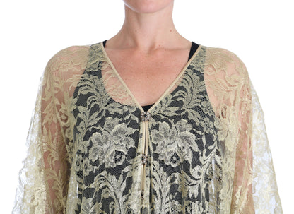 Golden Floral Lace Kaftan Sundress