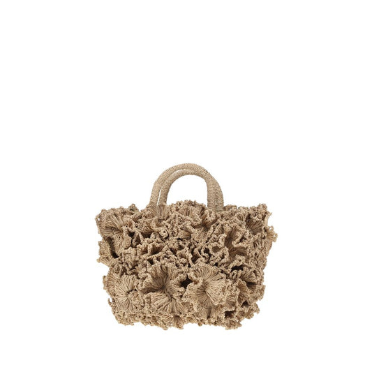 Coral raffia Handbag