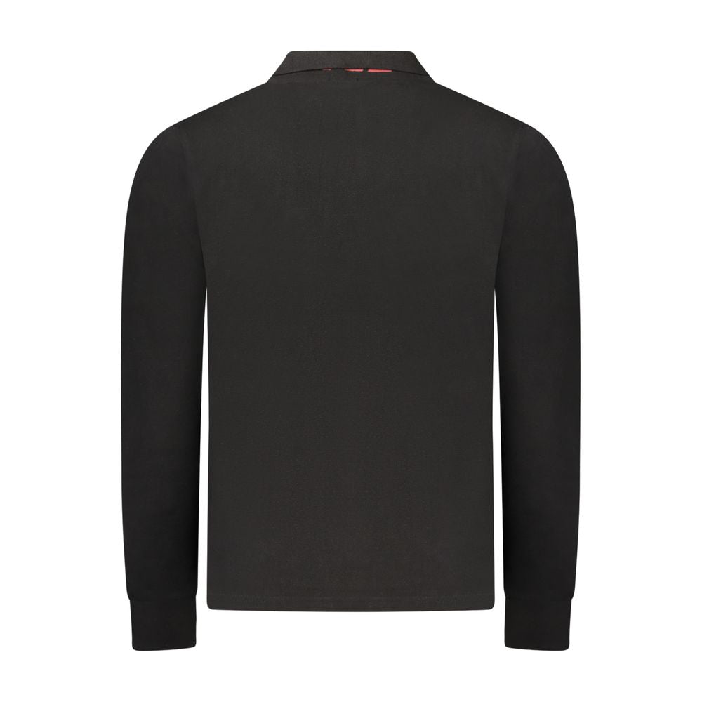 Black Cotton Men Polo Shirt