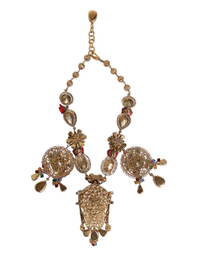 Multicolor Whimsical Face Charm Pendant Beaded Necklace