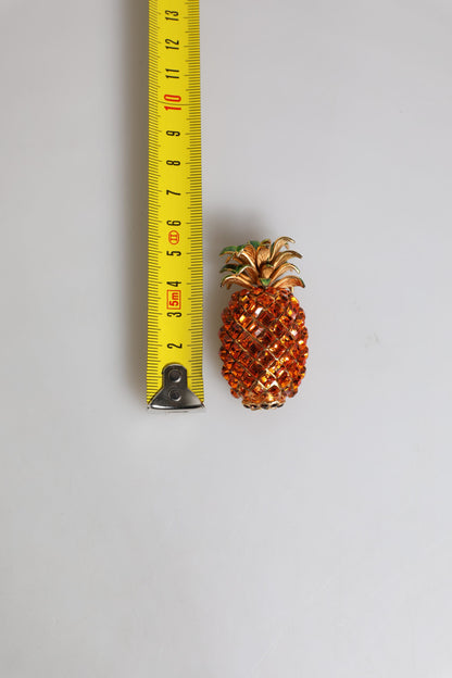 Gold Brass Pineapple Crystal Jewelry Brooch Pin
