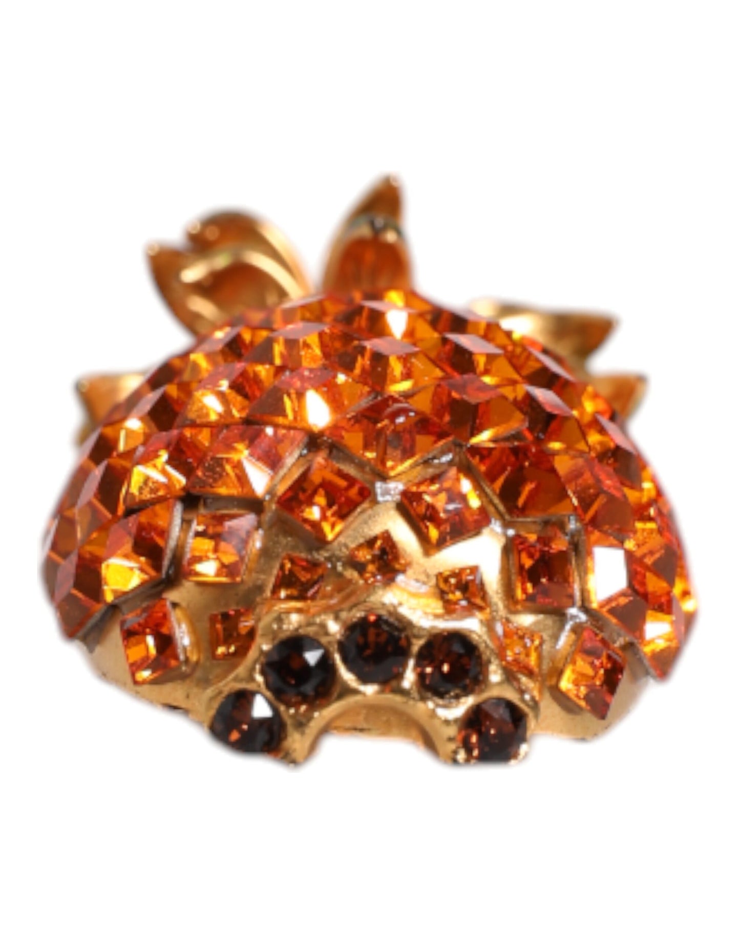 Gold Brass Pineapple Crystal Jewelry Brooch Pin