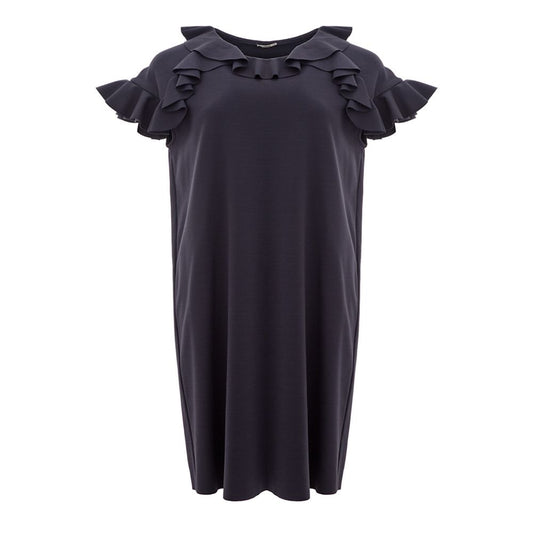 Elegant Black Viscose Dress