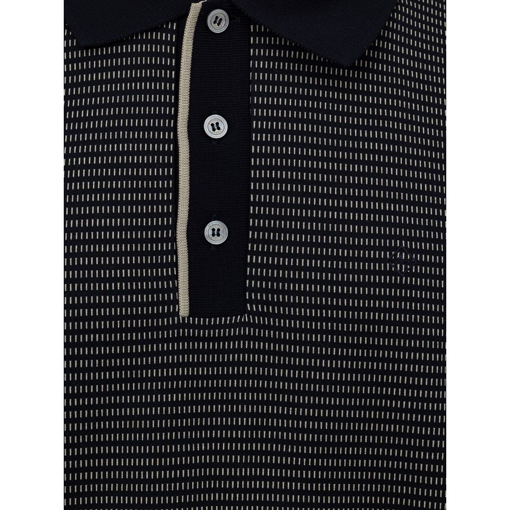 Blue Cotton Polo Shirt