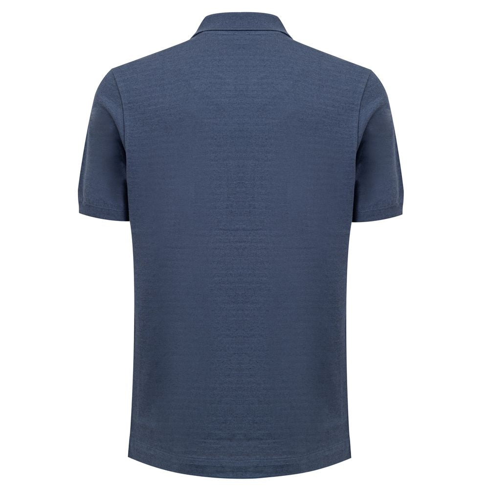 Blue Cotton Polo Shirt