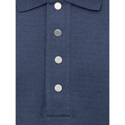 Blue Cotton Polo Shirt