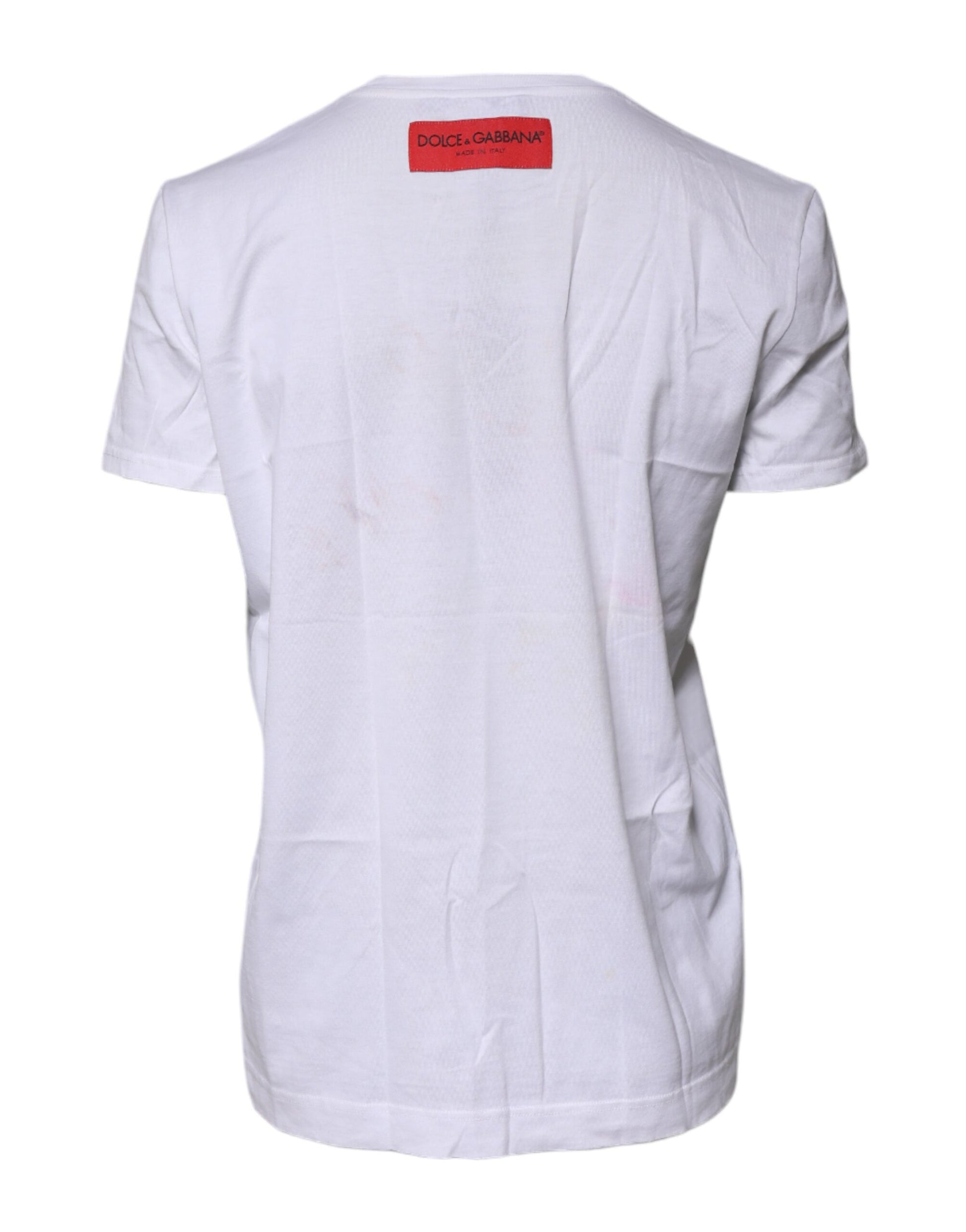 White Cotton DG Floral Embroidered Top T-shirt