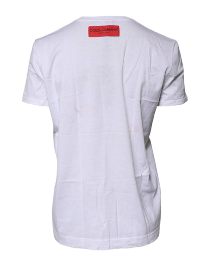 White Cotton DG Floral Embroidered Top T-shirt