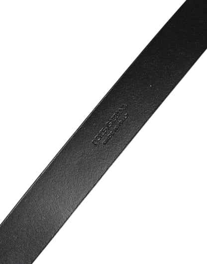 Black Leather Classic Metal Waist Buckle Belt