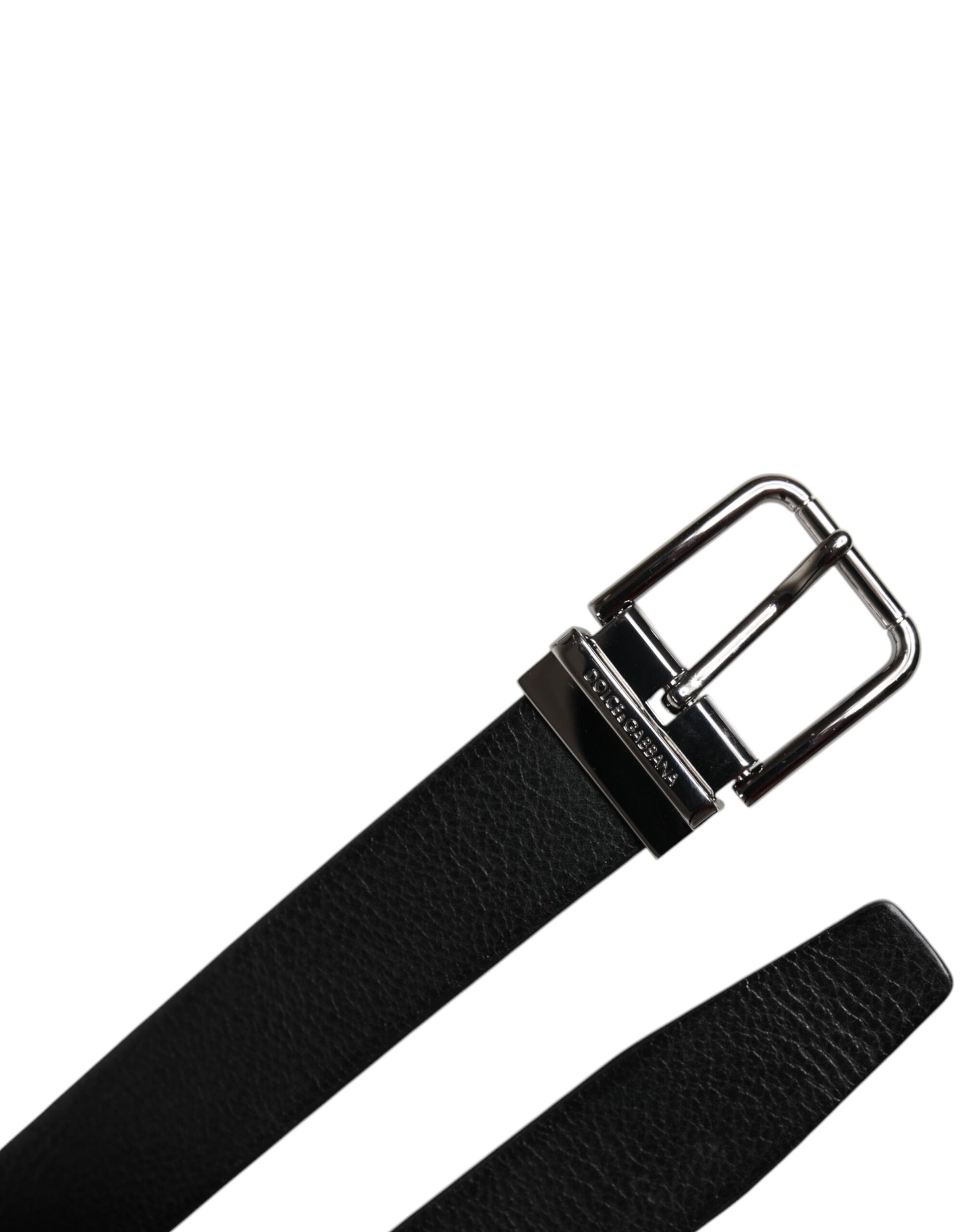 Black Leather Classic Metal Waist Buckle Belt