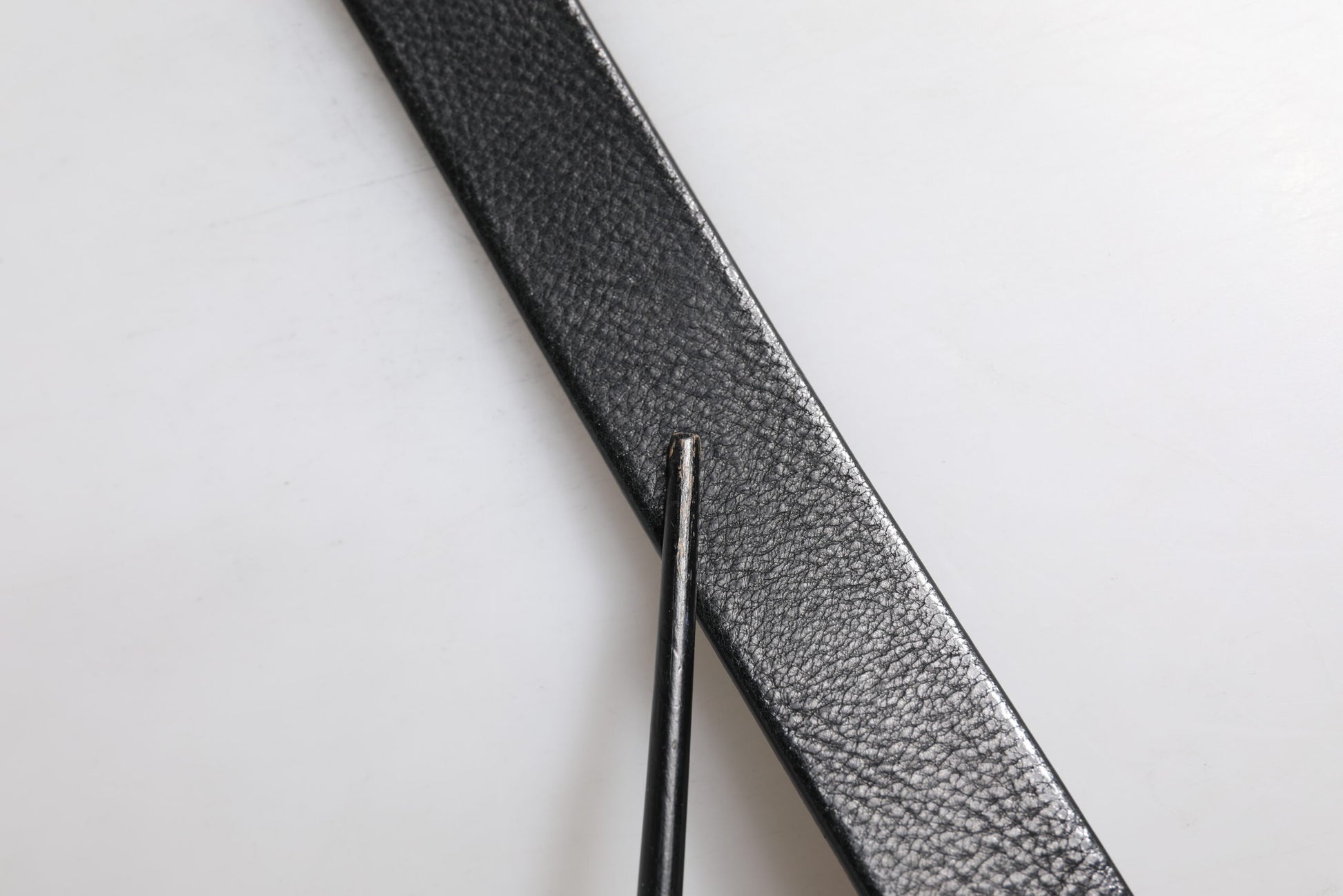 Black Leather Classic Metal Waist Buckle Belt