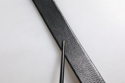 Black Leather Classic Metal Waist Buckle Belt