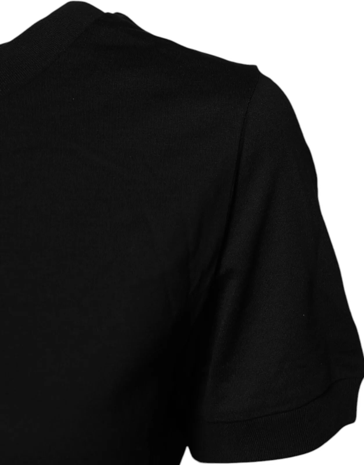 Black DG Embellished Cotton Crew Neck T-shirt