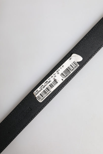 Black Leather Gold Metal Waist Buckle Belt