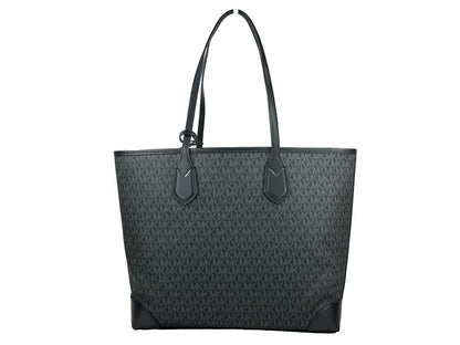 Eva Large Stripe Travel Tote Bag Plus Pouch Black