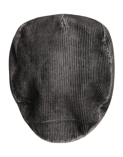 Gray Cotton Newsboy Capello Cabbie Hat