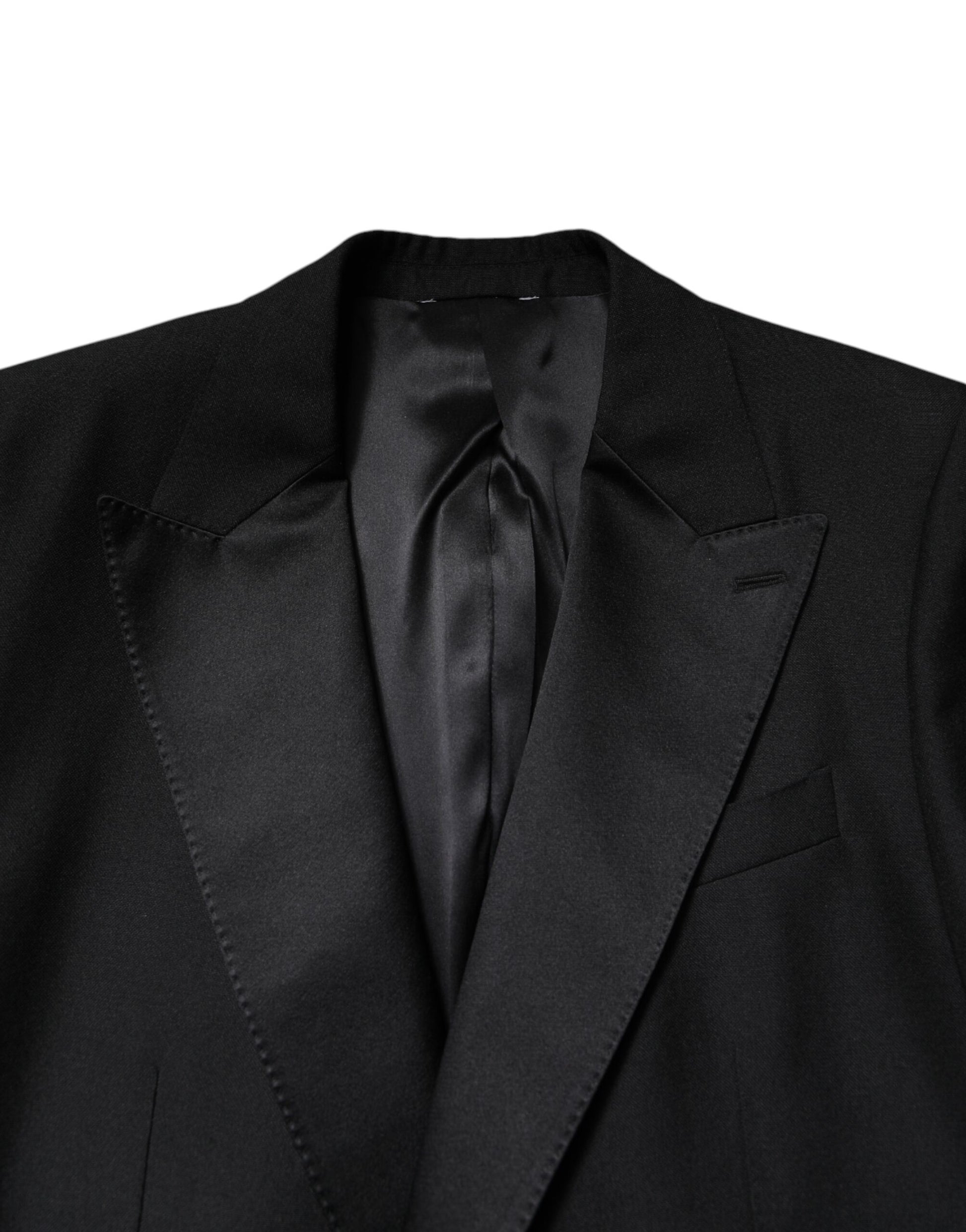 Black Wool Single Breasted Coat Blazer