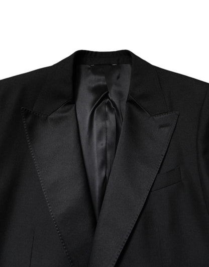 Black Wool Single Breasted Coat Blazer