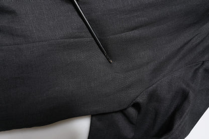 Black Linen Single Breasted Men Coat Blazer