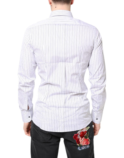 White Stripes GOLD Cotton Formal Shirt