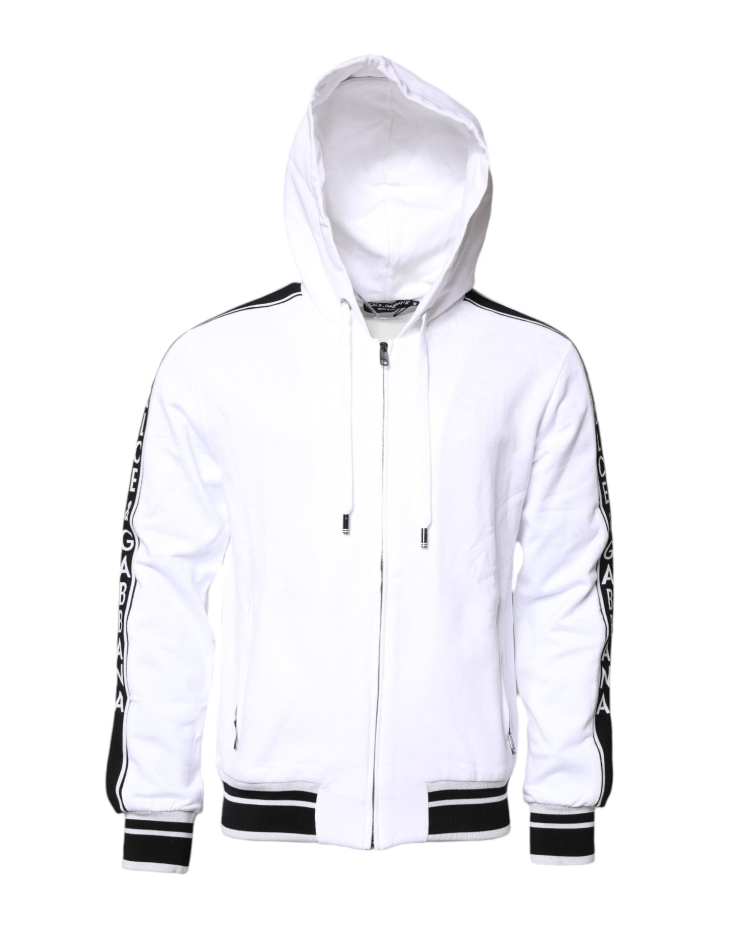White Cotton Logo Hooded Sweatshirt Sweater