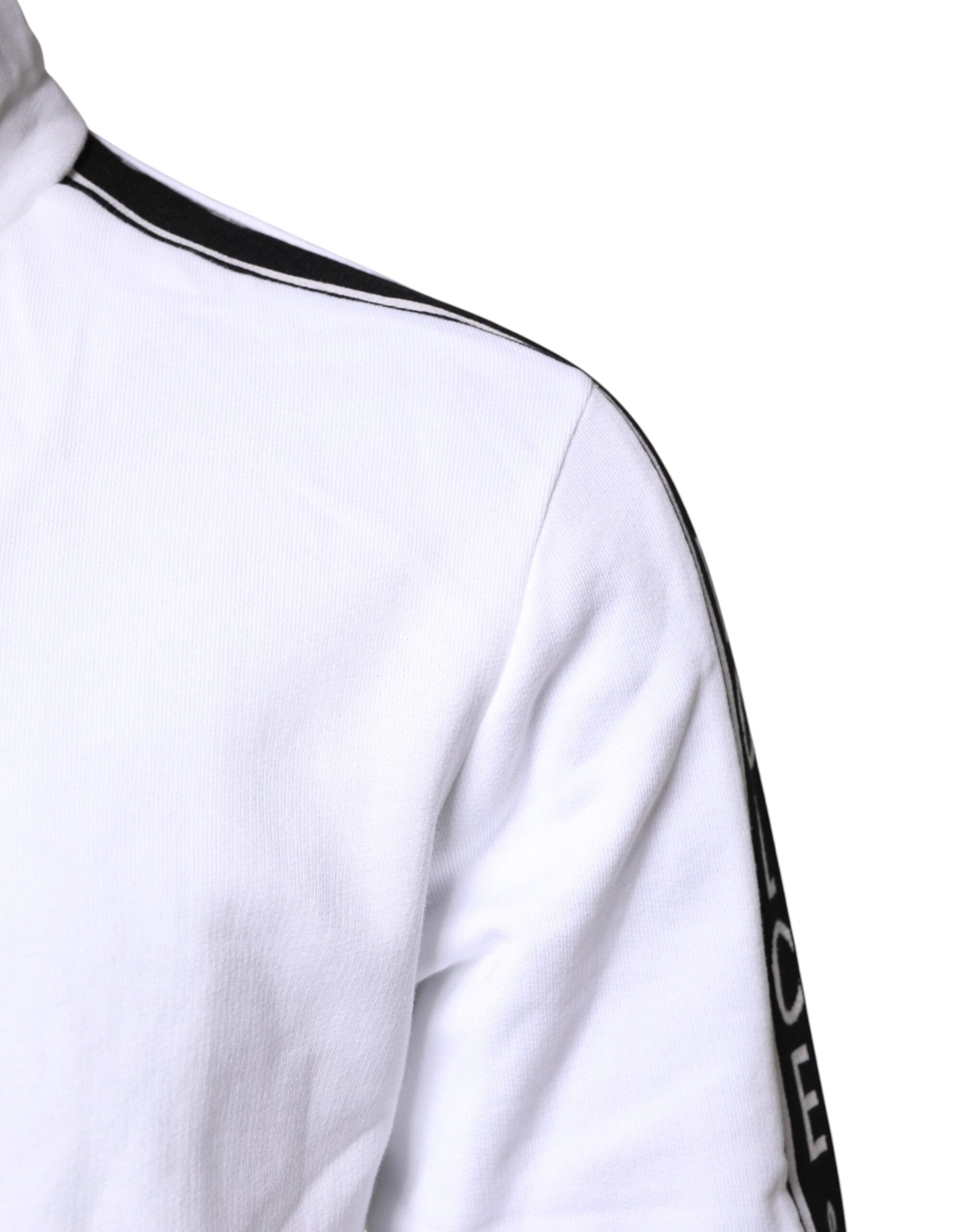 White Cotton Logo Hooded Sweatshirt Sweater