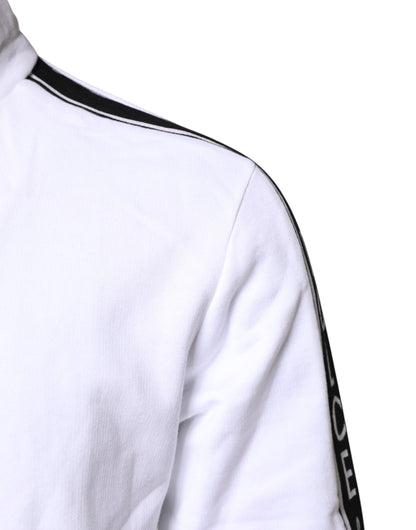 White Cotton Logo Hooded Sweatshirt Sweater