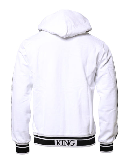 White Cotton Logo Hooded Sweatshirt Sweater