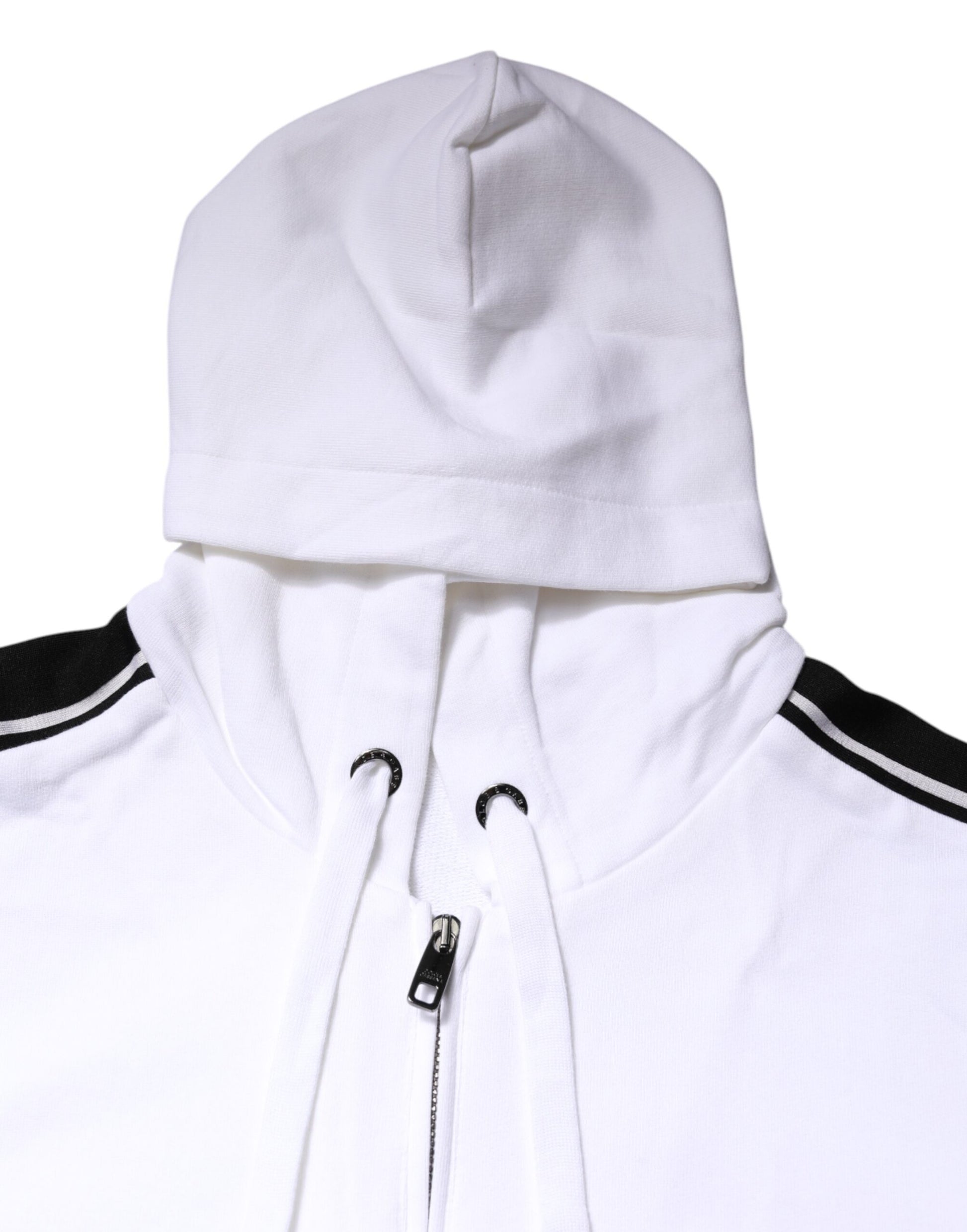 White Cotton Logo Hooded Sweatshirt Sweater