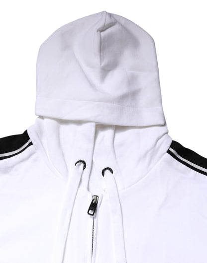 White Cotton Logo Hooded Sweatshirt Sweater