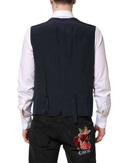 Black Wool Waistcoat Dress Formal Vest