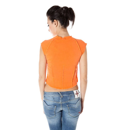 Orange Cotton Tops & T-Shirt