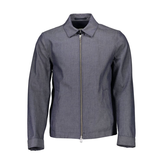 Blue Cotton Men Jacket