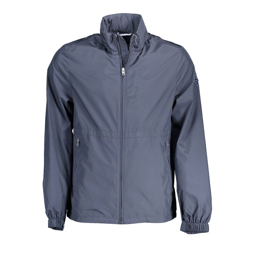 Blue Polyester Men Jacket