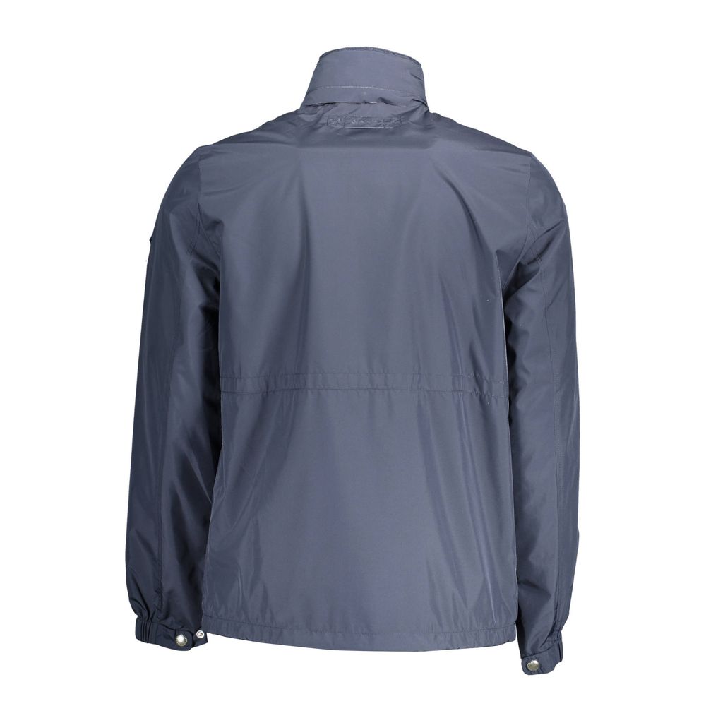 Blue Polyester Men Jacket