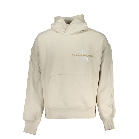 Beige Cotton Men Sweater