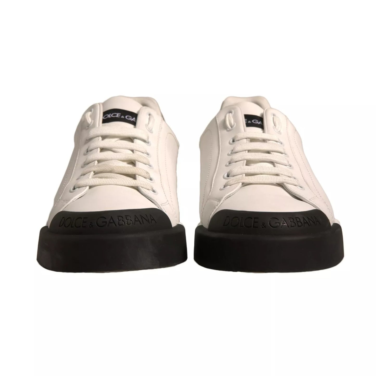 White Leather Logo Portofino Sneakers Shoes