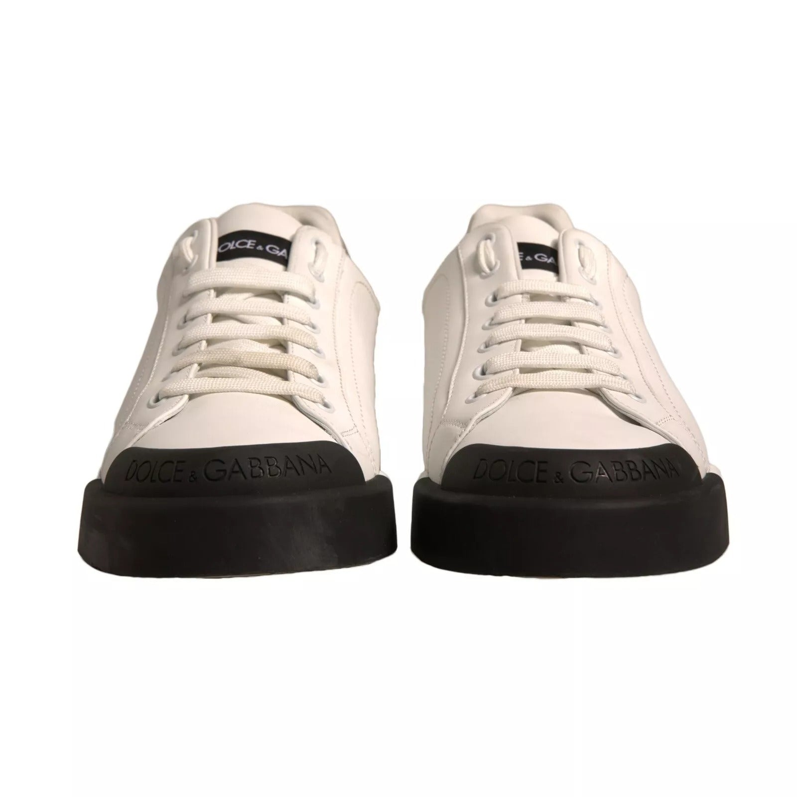 White Leather Logo Portofino Sneakers Shoes