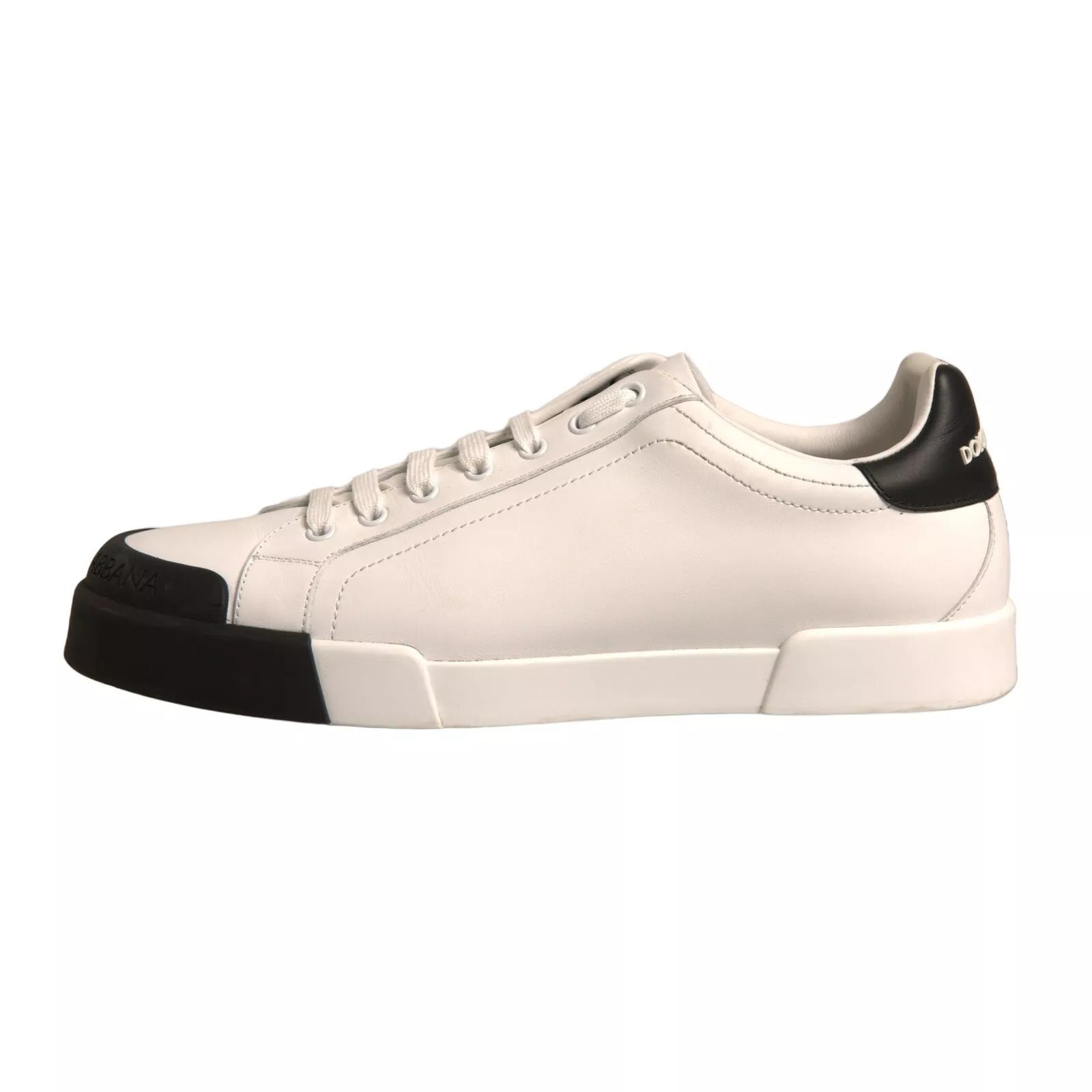 White Leather Logo Portofino Sneakers Shoes