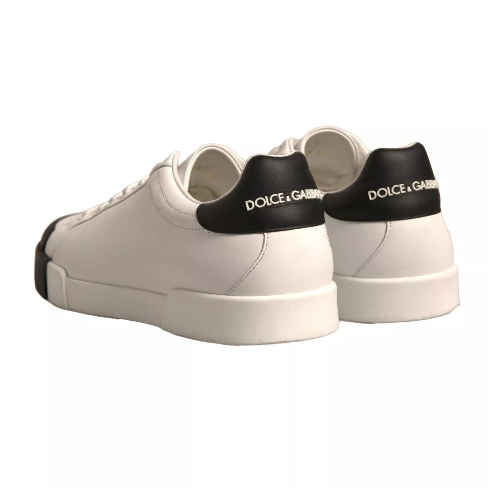 White Leather Logo Portofino Sneakers Shoes