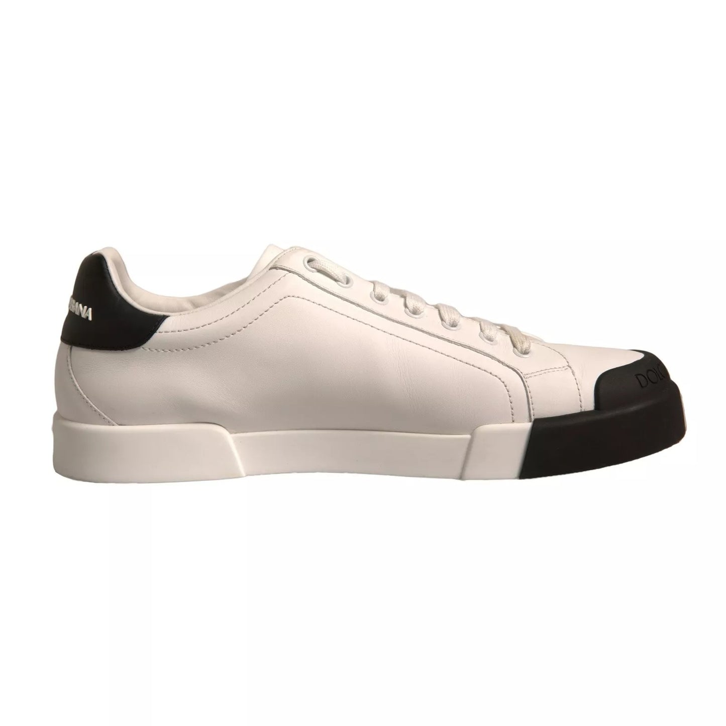 White Leather Logo Portofino Sneakers Shoes