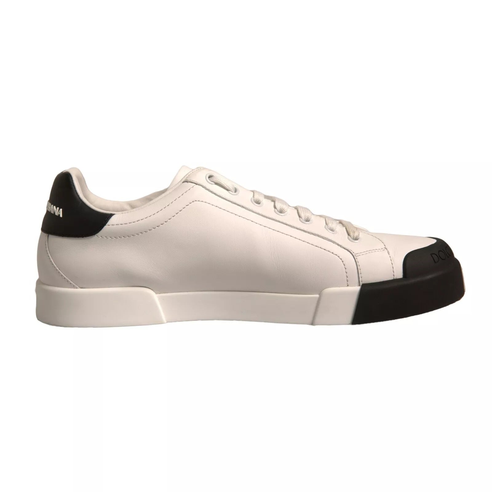 White Leather Logo Portofino Sneakers Shoes