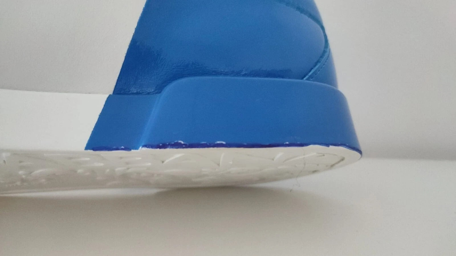 White Blue Leather Logo Low Top Sneakers Shoes