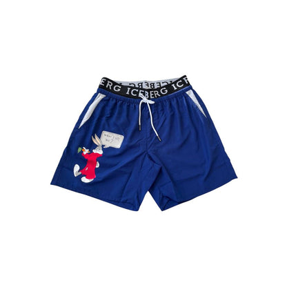 Blue Polyester Swimwear