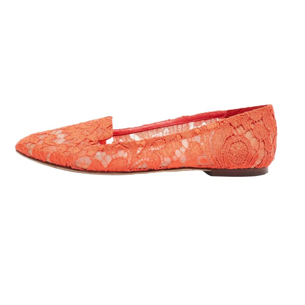 Red Viscose Flat Shoe