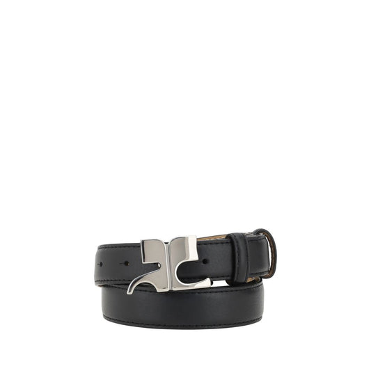 Belt with logo buckle